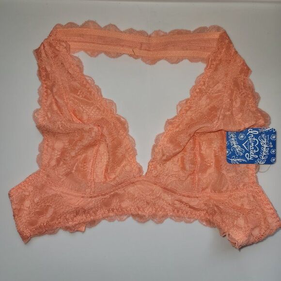 Free People Intimately Gallon Lace Halter Bra Lt Orange Size XS - Picture 7 of 10